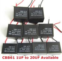 2PCS CBB61 2UF/1UF/1.2UF/1.5UF/2.5UF/3UF/3.5UF/4UF capacitor 2uf 450V cbb61 fan capacitor CBB 450VAC capacitance 4.5/5/6/7/8/10/