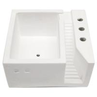 ✨ขายดี✨ กระถางปูนสี่เหลี่ยมบันไดตรง บ้านปูนปั้น BPP-38 สีขาว CEMENT ARCHITECTURAL CUBE PLANTER BPP-38 WHITE