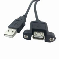 【DT】1m 3ft 90 Degree Straight &amp; Right Angled USB 2.0 A Male to Female Extension Cable Angle 100cm With Panel Mount Hole  hot