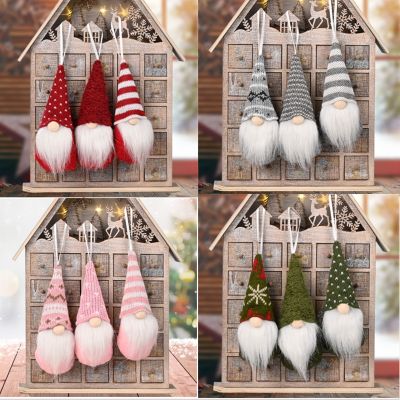 【CW】 3pcs Forest Old Man Christmas Mini Doll Christmas Tree Pendant Xmas Decoration for Home Gnome Doll Xmas Kids 2023 New Year Gifts