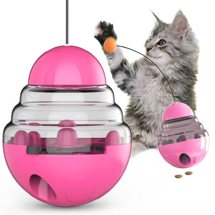 ของเล่นแมว-รุ่นลูกข่างแมว-tc03-มีบอลตกแมว-cat-treat-tumbler-toy
