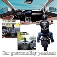 Motorcycle Rider Pendant Car Rear View Mirror Hanging Interior Accessories Ornaments Car Auto Supplies Pendant Decor Decorative L8F7