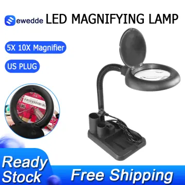 Magnifying Lamp 5x 10x Magnifier With Light Table and Desk Floor