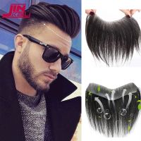 ✵ JINKAILI Synthetic Forehead Hairline Toupees Mens Straight V Style Hair Piece Hair Extension Natural Black Hair Bangs Hairpiece