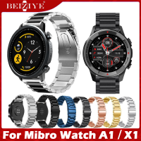 วัสดุ สแตนเลสสตีล สายนาฬิกา For Mibro watch A1 สาย smart watch band Bracelet Metal band Mibro watch X1 สาย สายนาฬิกาข้อมือสำหรับ Bracelet Wristbands watchband Accessories