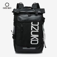 HOT ； OZUKO Fashion Men Laptop Travel Backpack Waterproof College Student Schoolbag for Teenager