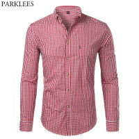 Mens Plaid Cotton Casual Slim Fit Long Sleeve Button Down Dress Shirts 2022 Fashion Men Work Business nd Shirt Chemise Homme