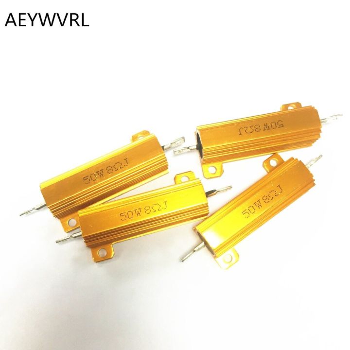 RX24 50W Watt 1R 2R 3R 4R 5R 6R 8R 10R 15R 20R 30R 40R 50R 100R 220R 1K Ohm LED load resistor Aluminum Case Wirewound Resistor