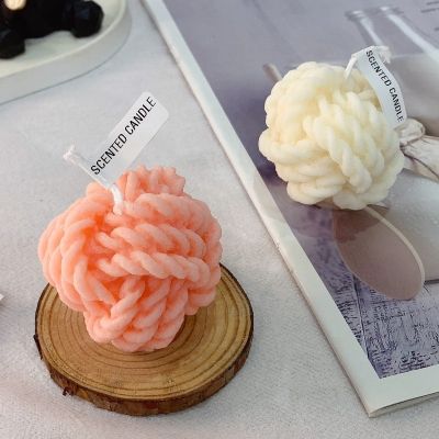 Coarse Yarn Ball Knot Scented Candle Decoration Shooting Props Yarn Knot Candle