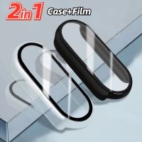 3D Screen Protector Glass Case for Xiaomi Mi Band 7 6 NFC 5 4 3 Bracelet Protective Case 2 In 1 Smart Watchband Full Cover Film Smartwatches