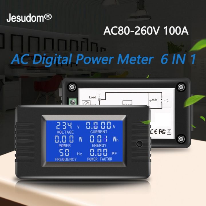 ac-มิเตอร์พลังงานดิจิตัล-ac-80v-260v-0-100a-6in-1ตัวทดสอบพลังงานมิเตอร์วัดแรงดันกระแสไฟฟ้าแหล่งจ่ายไฟอะแดปเตอร์วัตต์มิเตอร์