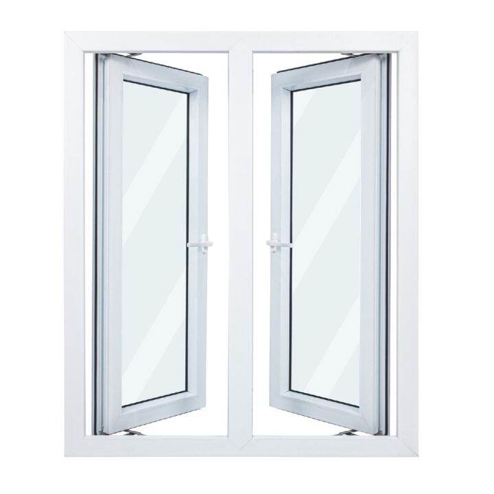 jendela upvc full model double utama buka samping swing warna putih