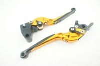 มือเบรคมือครัช แบบปรับได้7ระดับ สีทอง FULL ADJUST BRAKE LEVER SET GOLD NINJA250R NINJA300R DTX250