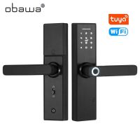 Obawa Electronic Door Lock Intelligent Biometric smart Fingerprint Lock Remotely WiFi Digital Password Card Key unlock X1-1-Y