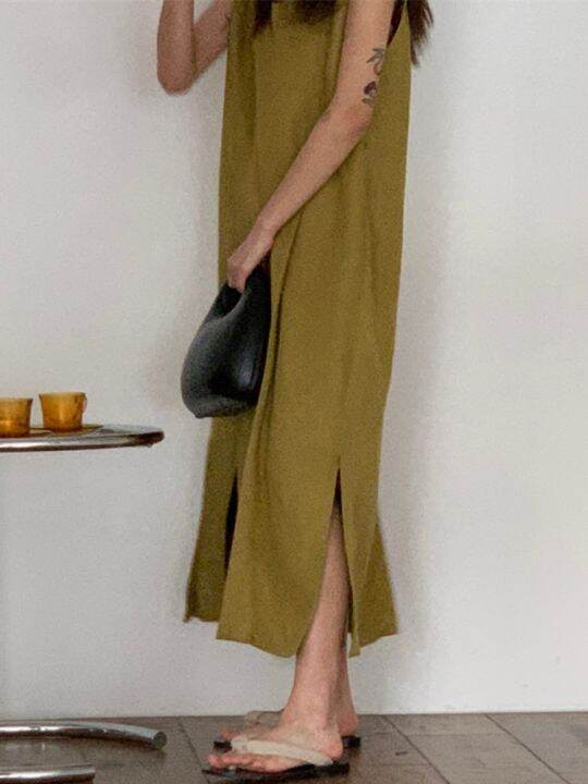 xitao-dress-loose-casual-simplicity-sleeveless-tanks-dress