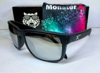 แว่นกันแดด MonsterX กรอบสีดำด้าน เลนส์สีปรอทเงิน  X2