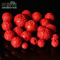 6/8/11/14mm Handmade Carved Cinnabar Red Beads For DIY Bracelets Necklace Jewelry Components Making Accessories 615 DIY accessories and others