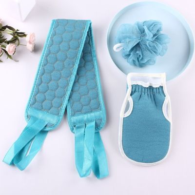 【CC】 3pcs/set Cleaning Washcloth Soft Hotel Shower Back Scrubber Set Exfoliating Gloves