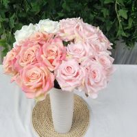 【DT】 hot  33cm Simulated Curled Large Roses Wedding Photography Background Flower Wall Silk Cloth Simulation Rose Living Room Decoration