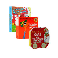 Richard Scarry S lowly worm word book first 100 + words farm animal cognition onomatopoeia interesting palm flipping books and other 3 books are jointly sold as English Enlightenment early education books for children aged 0-3 years