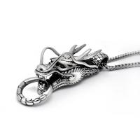 Fashion Dragon Head Pendant Necklace For Men Male 316L Stainless Steel Silver Chain Necklaces Jewelry