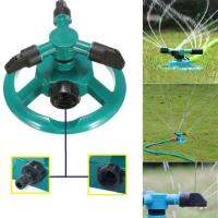 360° Garden Lawn Rotating Sprinkler 3-Arm Outdoor Irrigation Spray Sprinkle Water