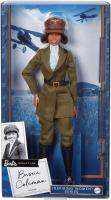 Barbie Inspiring Women Doll, Bessie Coleman Collectible Dressed in Aviator Suit with Helmet and Goggles HJX37 ตุ๊กตาบาร์บี้สำหรับผู้หญิงที่สร้างแรงบันดาลใจของสะสม Bessie Coleman แต่งกายด้วยชุดนักบินพร้อม HJX37หมวกกันน็อคและแว่นตา