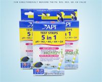 Water quality test strip freshwater seawater general purpose Five in one PH NO2 NO3 KH GH Data test Fish tank Supplies Inspection Tools