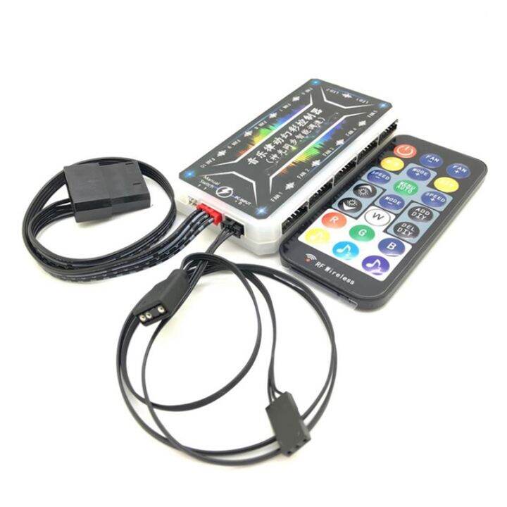 RGB Fan Remote Controller 10 Fan and 2 LED Ports Motherboard Sync LED