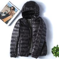 ZZOOI Autumn Winter Women Ultralight Thin Down Jacket White Duck Down Hooded Jackets Female Warm Coat Down Parka Portable Outwear