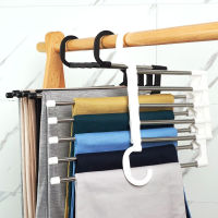 5 in 1 Pant Rack Hanger for Clothes Organizer Multifunction Shelves Closet Storage Organizer StainlessSteel Magic Trouser Hanger