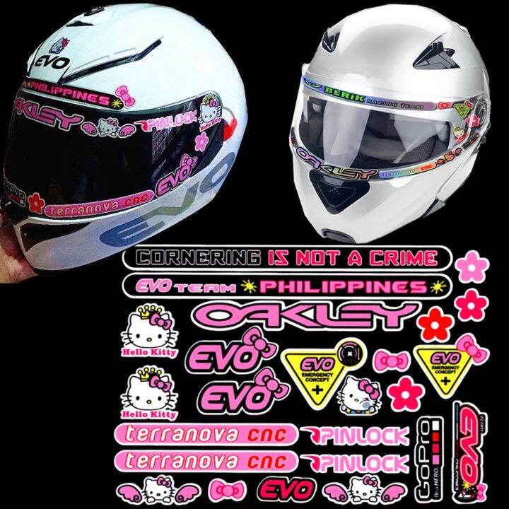 AGV EVO Helmet Visor Reflective Hello Kitty Stickers 【Reflectorized