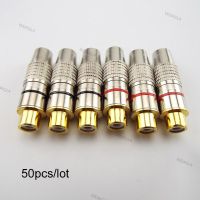 50pcs Wholesale Gold Plated RCA Female Jack Plug Connector Solder Audio Video Adapter RCA Female Convertor for Coaxial Cable WDAGTH