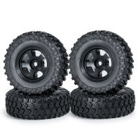 YEAHRUN 4Pcs Metal Wheel Hub Rims with Rubber Tires For 124 Axial SCX24 AXI00001 AXI00002 90081 RC Crawler Car Upgrade Parts