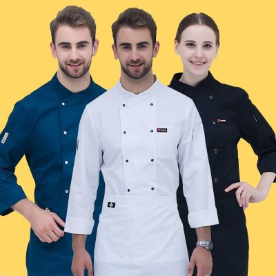 เสื้อแจ็กเก็ตสำหรับเชฟเครื่องแบบร้านอาหารเสื้อแจ็กเก็ตแขนยาวสำหรับใช้ในครัวชุดทำอาหารเบเกอรี่ชุด AS367เสื้อผ้าสำหรับทำอาหาร