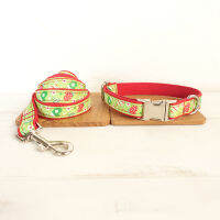 Red Animal Products Puppy Collar and Leash Set Print Polyester Chihuahua Yorkshire Terrier Necklace Straps Collares Perro