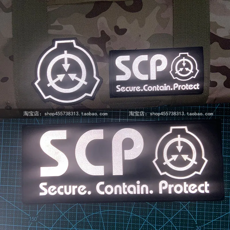 SCP Logo Reflective Patch Secure Contain Protect Foundation Emblem