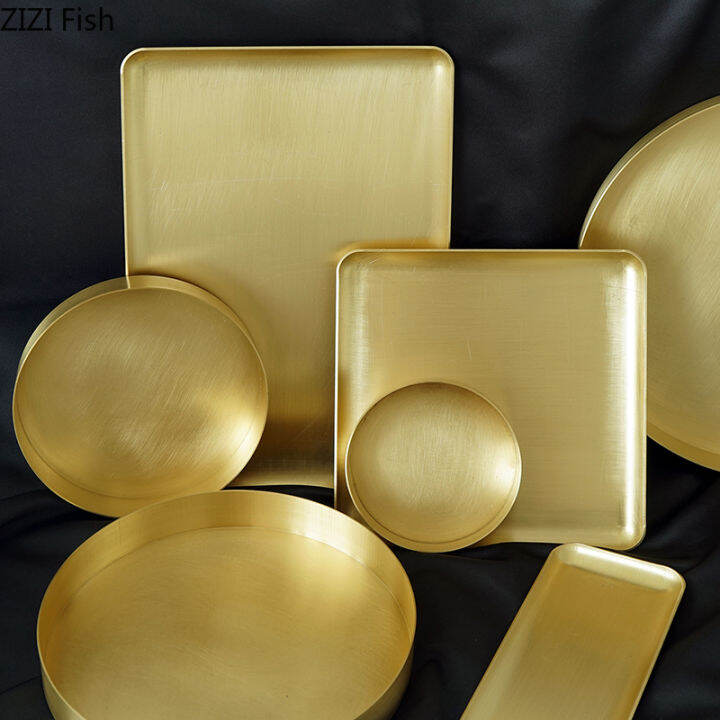 gold-brass-storage-tray-serving-platter-decorators-brushed-metal-tablewareplate-jewelrycosmeticscandyfood-makeup-tray