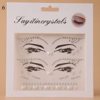 Makeup Decor Eyebrow Sticker 3D Diamond Face Jewelry Tattoo Shiny Rhinestones Music Festival Self Adhesive DIY Beauty