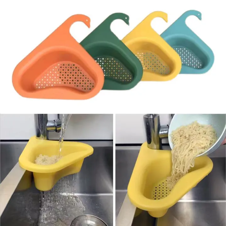 GW Kitchen Sink Filter Mesh Bag Rack Triangular Plastic Water Filter