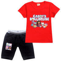 Gabby S Dollhouse กางเกงขาสั้นแขนสั้น T เสื้อเด็กเสื้อผ้าฤดูร้อนน่ารักการ์ตูนสาวแขนสั้นชุดเด็ก Cotton