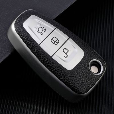 ✱✾ Leather TPU Car Key Case Cover For Ford Ranger C-Max S-Max Focus Galaxy Mondeo Transit Tourneo Custom Auto Key Holder keychain