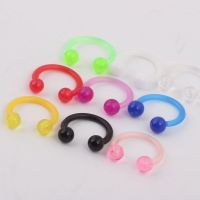 Acrylic UV CBR Nose Rings Tragus Helix Earrings Nose Hoop Ring Body Jewelry Piercing Unisex Gauge Nose Hoop Piercing Earrings