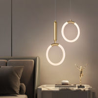 Nordic postmodern Ring Acrylic bedside Pendant light Ho Guest room Hanging lamp Multi head combination restaurant lamp