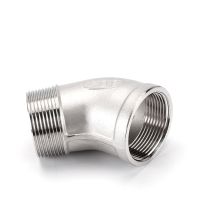 【CW】 45 Degree Elbow 1/8＂1/4＂1/2＂3/4＂1＂1 1/4＂1 1/2＂2＂3＂4＂BSP Female/Male Thread Connector Coupler 304 Stainless Pipe Fitting Adapter