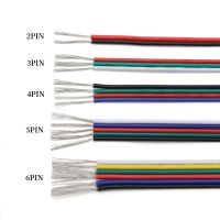 ₪♟¤ 5M/10M Electrical Wire Cable 18/20/22AWG 2/3/4/5/6 Pins Cable Connector Electric Cable For WS2812B RGB RGBW 5050 LED Strip Light