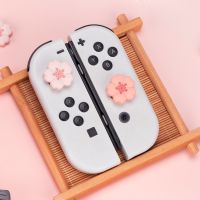 4pcs Sakura Joy Con Thumb Grips Joystick Caps Pink Soft Silicone Covers Button For Nintendo Switch Oled Lite Controller Controllers