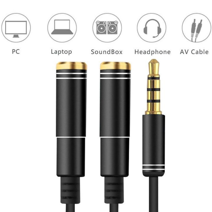 3.5mm Jack Audio Splitter Cable 2 In 1 Extension Audio Splitter Y ...