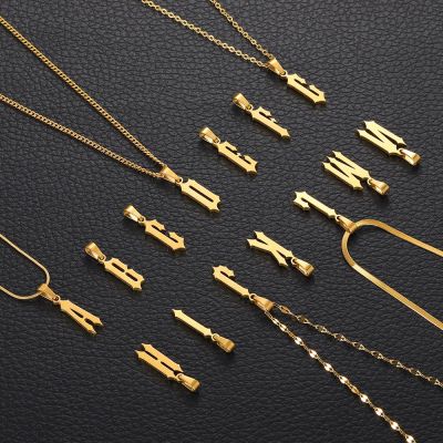 【CW】Gold Color A-Z Alphabet Letter Pendant Necklace  Stainless Steel Chain Choker Collares  Necklace for Women Fashion Jewelry DIY