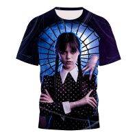 Wednesday Addams Newest Movie 3D Print Boys Short Sleeve T-shirts Children Clothing